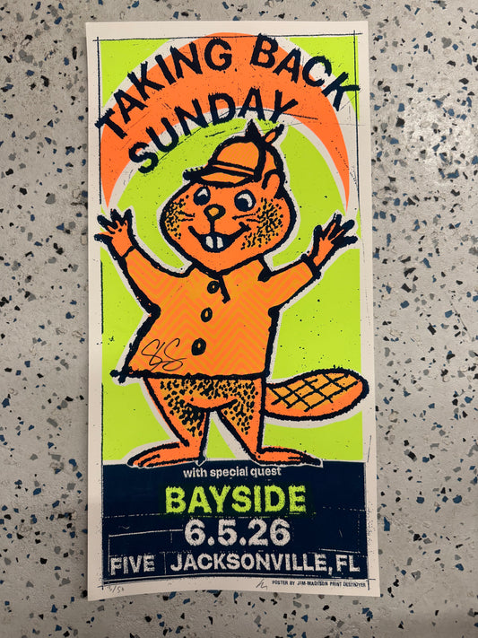AUTOGRAPHED Taking Back Sunday at FIVE Poster 6/5/2026